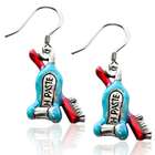Tooth Paste with Brush Charm Earrings in Silver