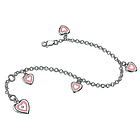 Diamond Resin Heart Charm Silver Children's Bracelet