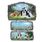 Lovable Shih Tzus Personalized 3-Plaque Welcome Sign
