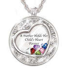 Mother Holds Her Child's Heart Personalized Necklace