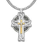 Men's Celtic Inspiration Stainless Steel Cross Pendant