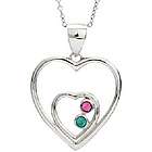 Two Hearts Austrian Crystal Couples Birthstone Pendant