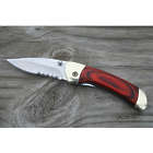 Personalized Classic Folding Pocket Knife with Red Grain Handle