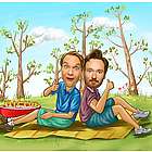 Lovely Picnic Personalized Caricature