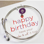 Meaningful Message Birthday Bracelet with Cupcake Charm
