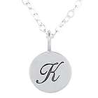 Sterling Silver Satin 1/2" Round Charm Necklace