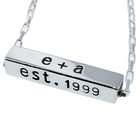 Personalized Hand-Stamped Horizontal Sterling Silver Bar Necklace