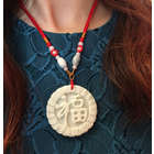 Feng Shui Good Luck Necklace with Chinese Character Fu
