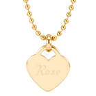 Personalized Gold Stainless Steel Heart Charm Pendant