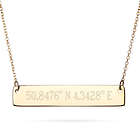 Personalized Coordinates Gold Bar Necklace