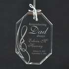 Remembering Dad Always Personalized 4" Glass Memorial Ornament