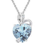 6ct Aquamarine and Diamond and Heart Pendant
