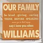 Personalized Rules of Our Family Canvas Print