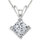 Princess Diamond Solitaire Pendant in Platinum