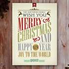 Personalized Vintage Christmas Words Canvas Art Print