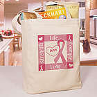 Personalized Ribbon of Heart Breast Cancer Awareness Tote