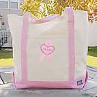 Personalized Breast Cancer Awareness Pink Canvas Tote Bag