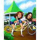 Tandem Bicycle Caricature from Photos