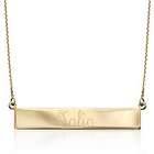 14K Yellow Gold Flat Bar Name Plate Necklace