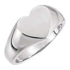 Engravable Sterling Silver Signet Heart Ring