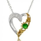 Claddagh Heart with Created Emerald Necklace
