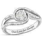 Our Love For Always Diamond Personalized 2 Name Ring