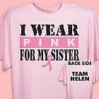 Personalized I Wear Pink Breast Cancer T-Shirt