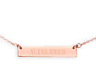 Roman Numeral Date Rose Gold Bar Choker Necklace
