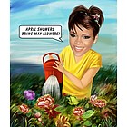 Gardening Personalized Caricature for Her from Photo