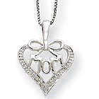 Sterling Silver and Diamond Mom Pendant