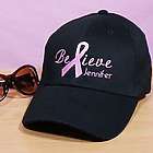 Embroidered Breast Cancer Awareness Black Hat