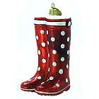 Proper Red Wellies Blown Glass Christmas Ornament