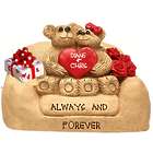 Personalized Together Forever Girl & Boy Bears in Loveseat