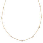 Long Eternity Necklace with Crystals in Thin Gold-Tone Setting