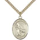Gold Filled St. Sebastian Football Pendant with Chain
