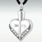 Cross My Heart Engravable Stainless Steel Cremation Pendant