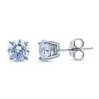 Silver Solitaire Stud Earrings with Round Swarovski Zirconia