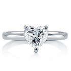 Heart Cut Cubic Zirconia Sterling Silver Solitaire Ring
