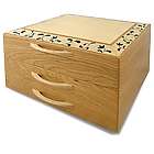 Floral Marquetry Wood Jewelry Chest