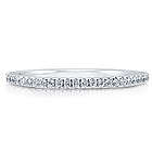 Micro Pave Cubic Zirconia Sterling Silver Half Eternity Ring