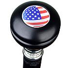 U.S.A. Flag Knobbed Walking Cane with Pewter Band