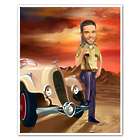 Route 66 Highway Patrol Personalized Caricature Print