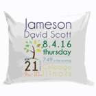 Personalized Baby Boy Announcement Throw Pillow