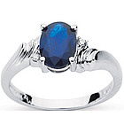 Sapphire & Diamond Ring in 10K White Gold