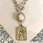 Pink Opal Scapular Medallion Necklace