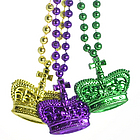 32" Mardi Gras Crown Bead Necklace