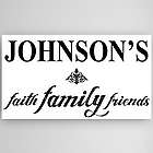 Personalized Faith, Family and Friends Canvas Sign