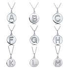 Cubic Zirconia Sterling Silver Initial Letter Necklace