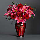 Classical Duet Lilies & Roses with Vase