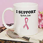 Personalized I Support Breast Cancer Awareness Coffee Mug